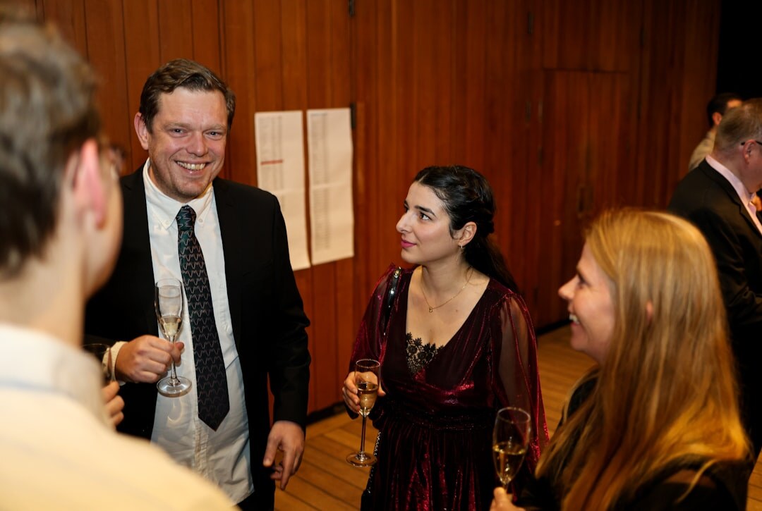 business team at networking event